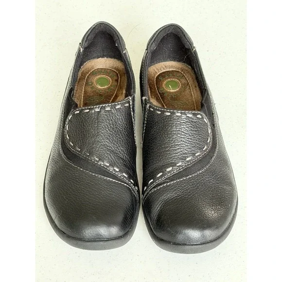 Earth Origins Black Leather Loafers Leona Size 8 M Slip-On Flats Shoes - Picture 4 of 14